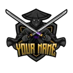 Black samurai mascot Logo