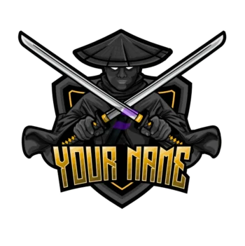 Black samurai mascot Logo