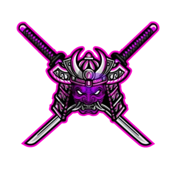 Katanas and mask mascot Logo