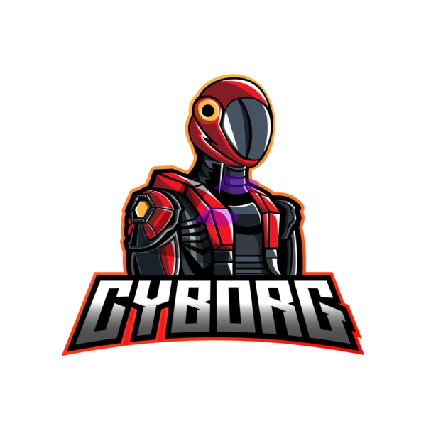 Lone cyborg mascot Logo