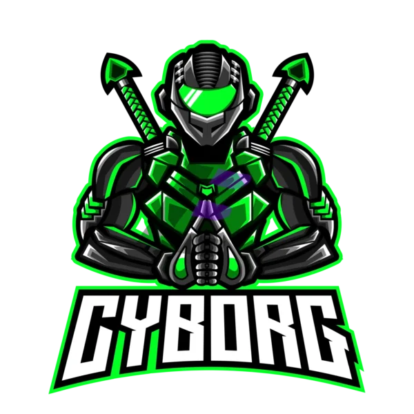 Ninja Cyborg Mascot Logo